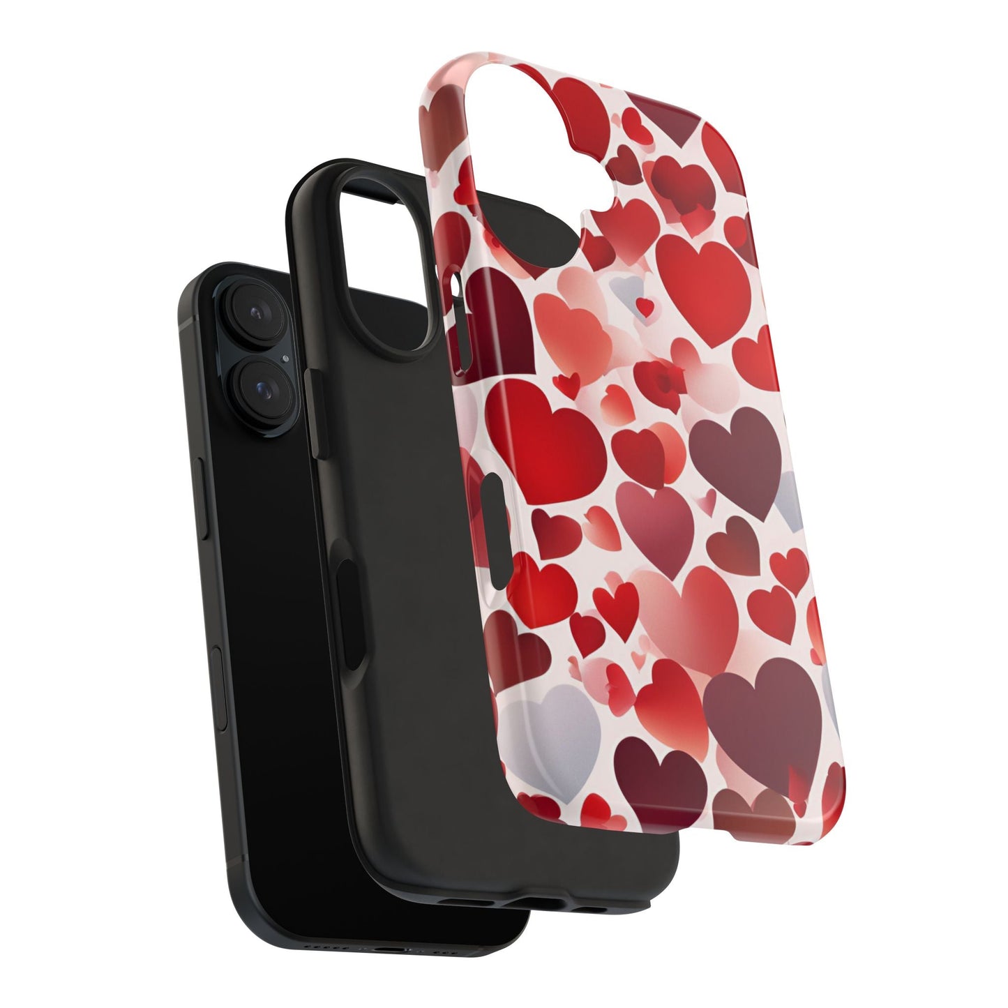 iPhone Case: Romantic Red Heart Gradient Case - BOGO Cases