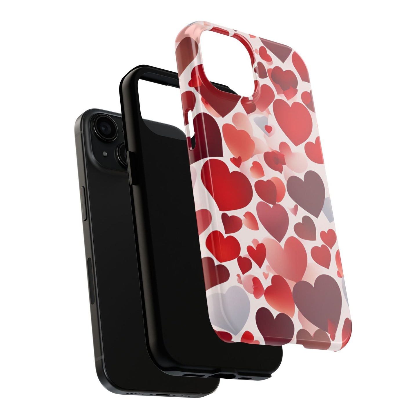 iPhone Case: Romantic Red Heart Gradient Case - BOGO Cases