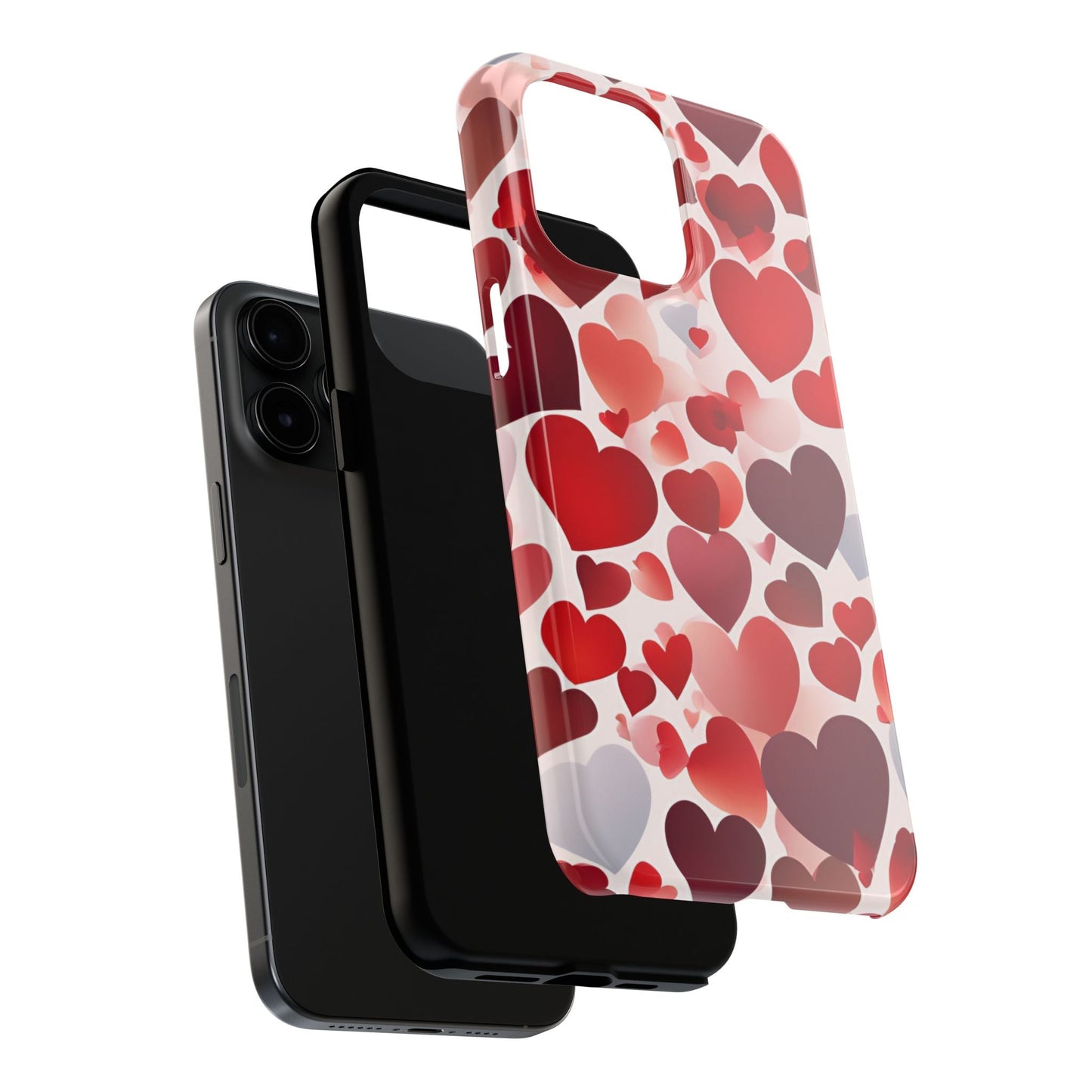 iPhone Case: Romantic Red Heart Gradient Case - BOGO Cases
