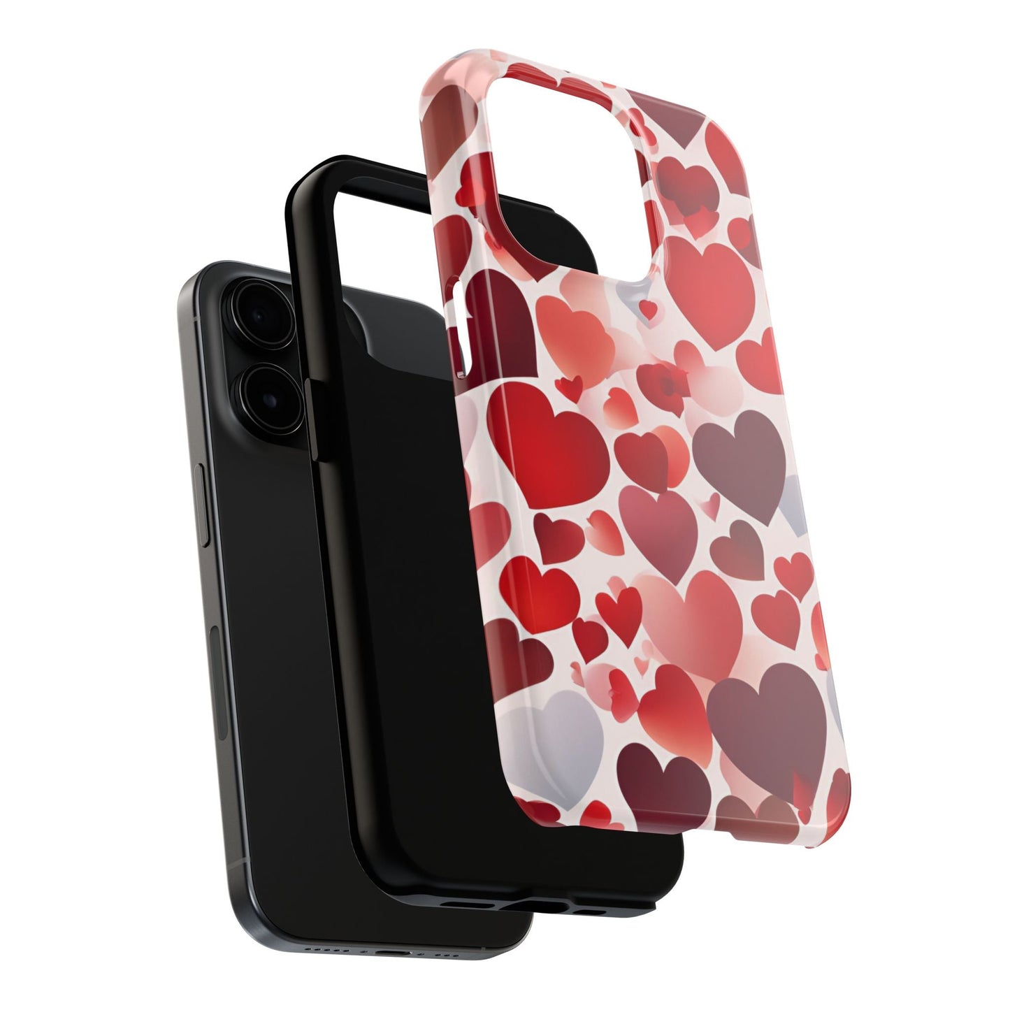 iPhone Case: Romantic Red Heart Gradient Case - BOGO Cases
