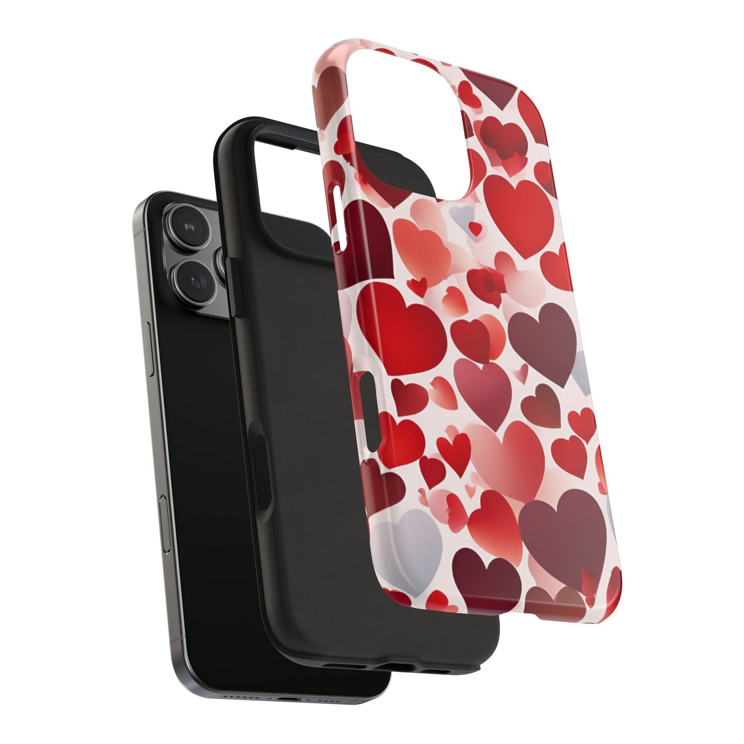 iPhone Case: Romantic Red Heart Gradient Case - BOGO Cases