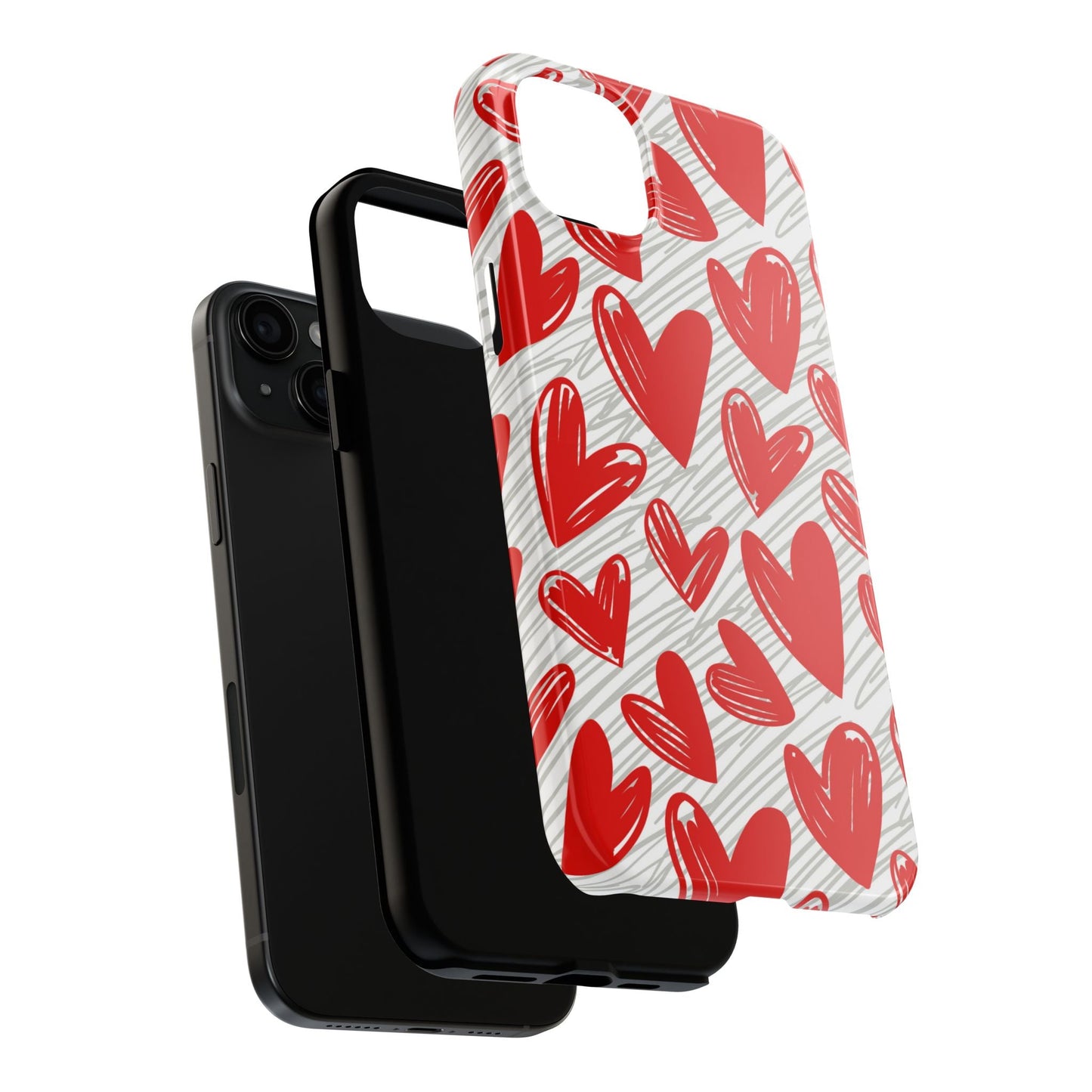 iPhone Case: Whimsical Heart Doodle - BOGO Cases