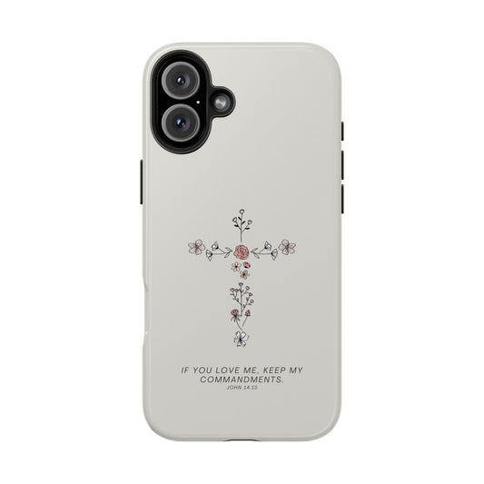 John 14:15 Floral Cross - iPhone Series Case - BOGO Cases