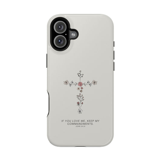 John 14:15 Floral Cross - MagSafe iPhone Case - BOGO Cases