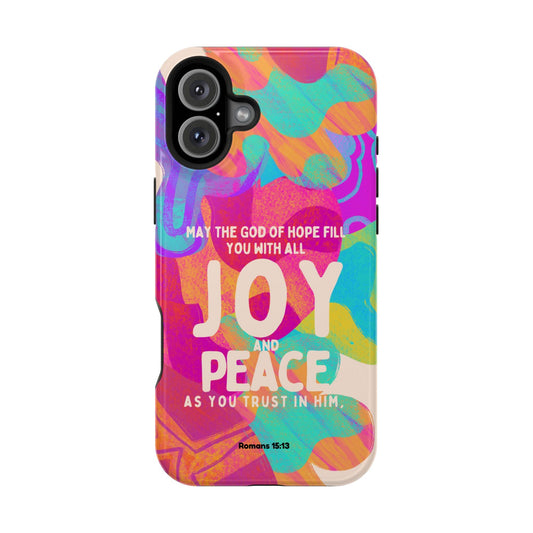 Joy and Peace Romans 15:13 Abstract Art - MagSafe iPhone Case - BOGO Cases