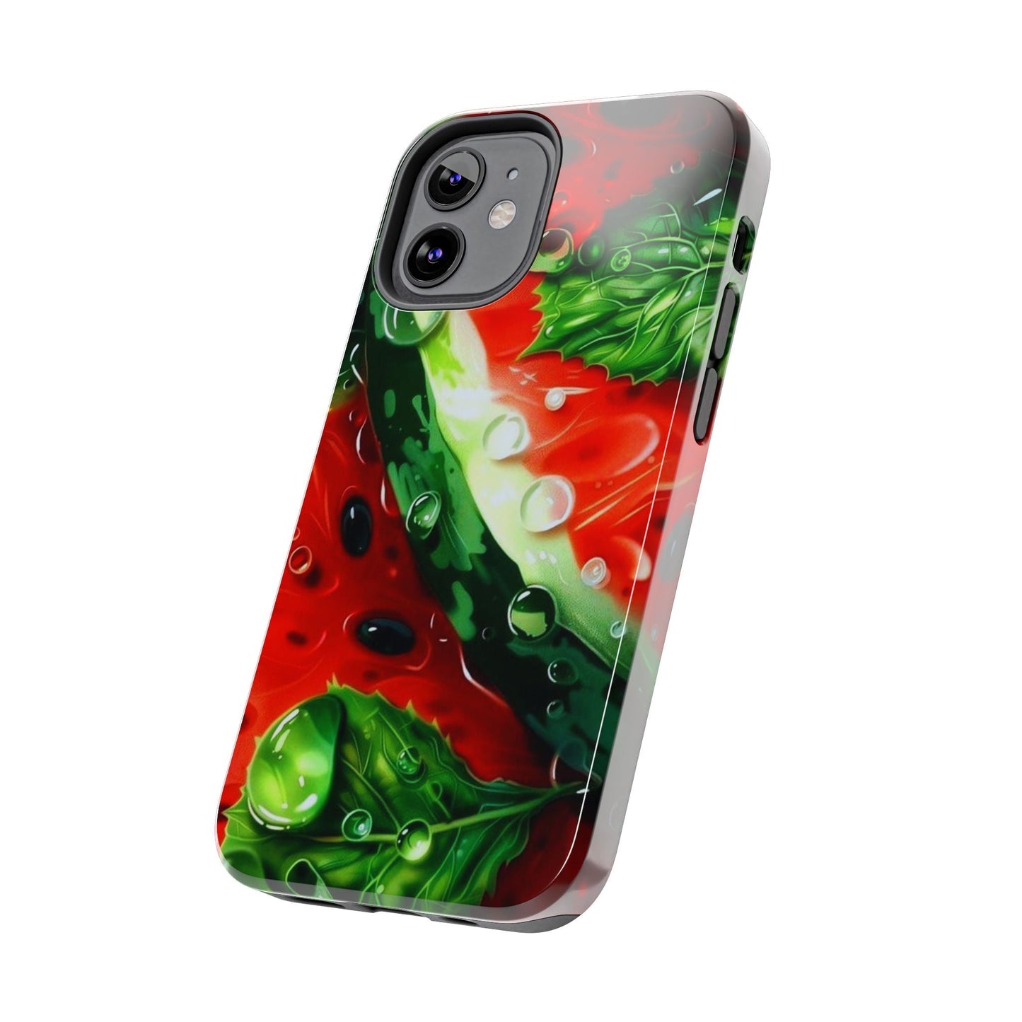 Juicy Watermelon & Mint iPhone Case – Tough Dual - Layer, Vibrant Summer Design - BOGO Cases