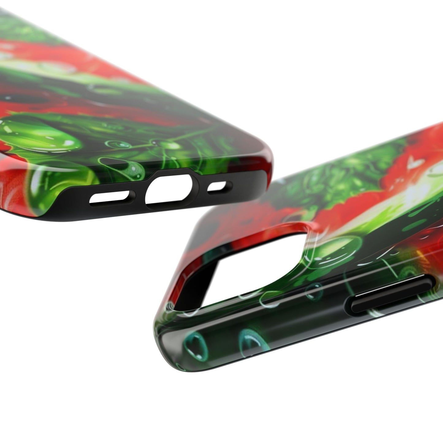 Juicy Watermelon & Mint iPhone Case – Tough Dual - Layer, Vibrant Summer Design - BOGO Cases
