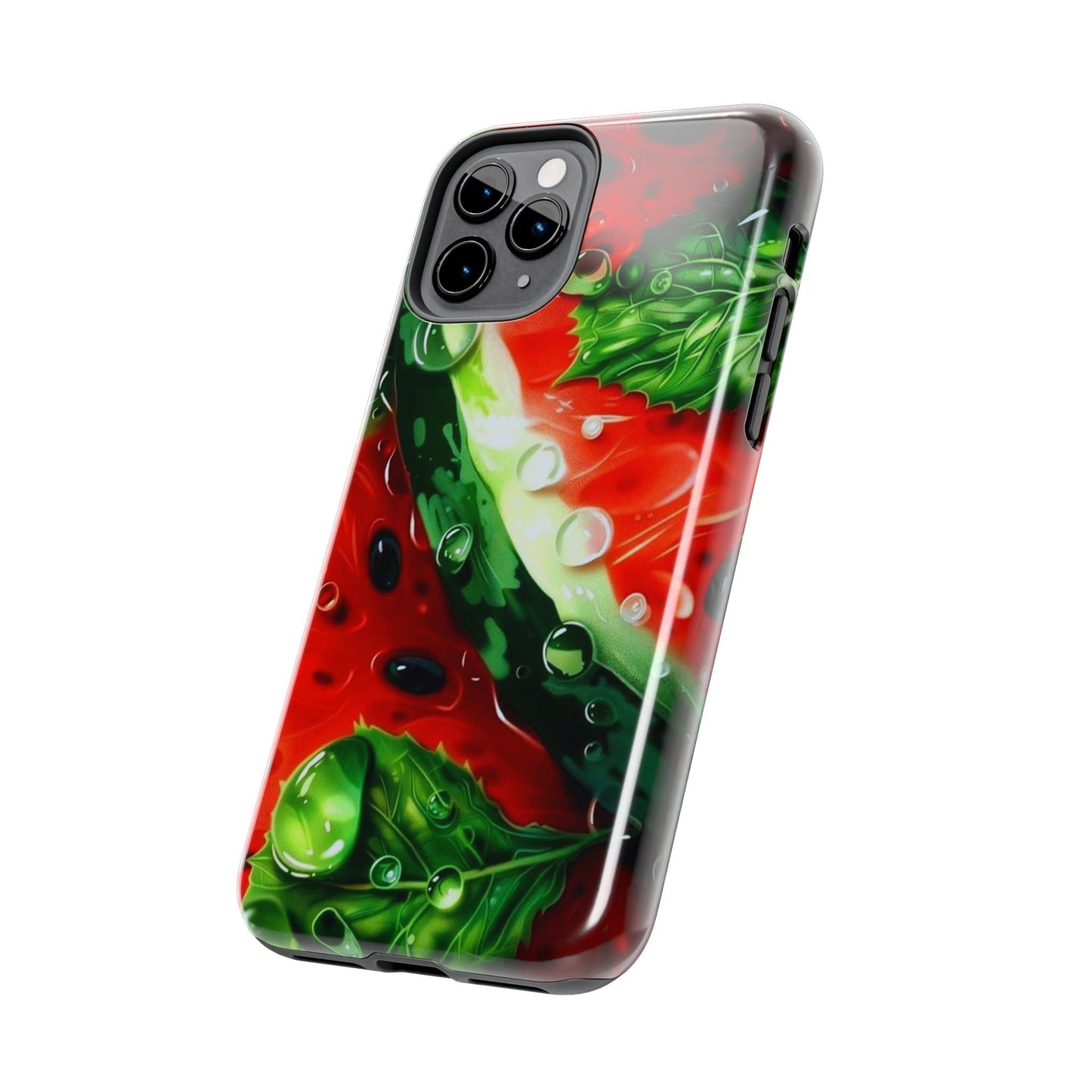 Juicy Watermelon & Mint iPhone Case – Tough Dual - Layer, Vibrant Summer Design - BOGO Cases