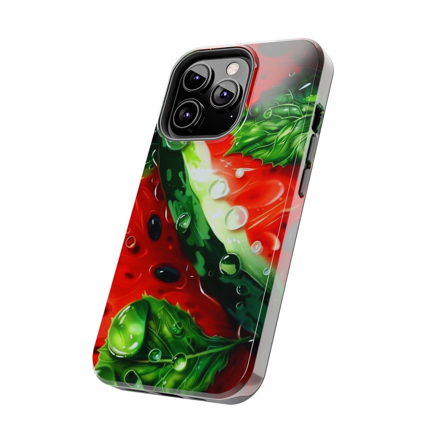 Juicy Watermelon & Mint iPhone Case – Tough Dual - Layer, Vibrant Summer Design - BOGO Cases