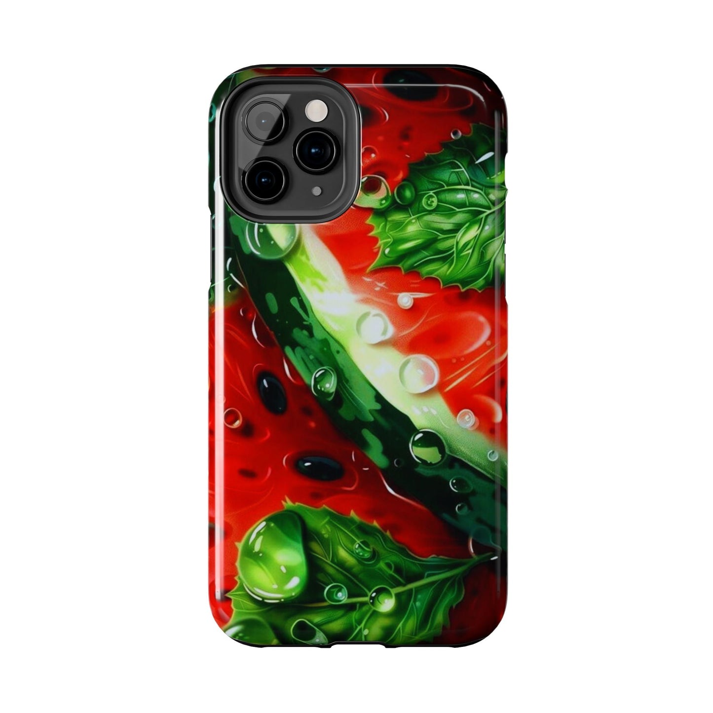 Juicy Watermelon & Mint iPhone Case – Tough Dual - Layer, Vibrant Summer Design - BOGO Cases