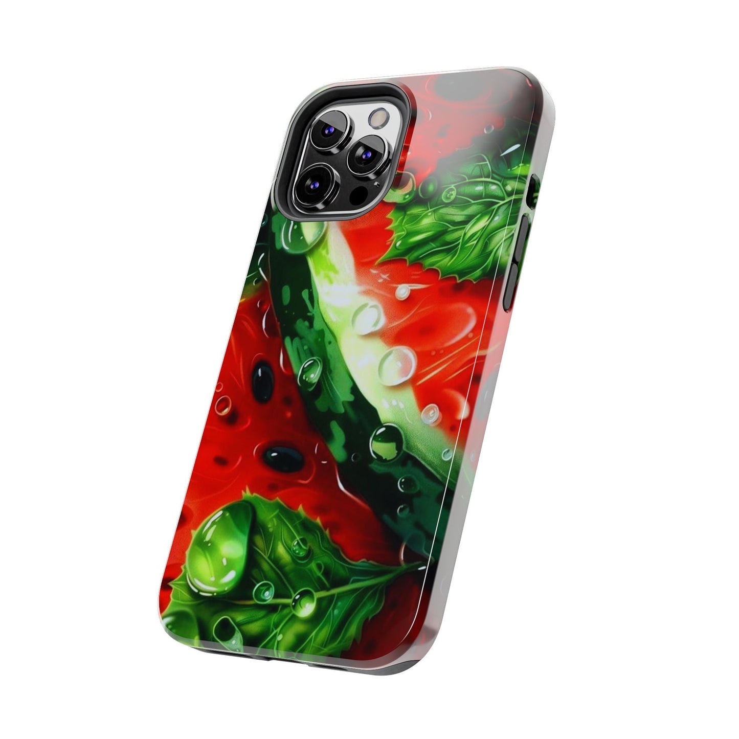 Juicy Watermelon & Mint iPhone Case – Tough Dual - Layer, Vibrant Summer Design - BOGO Cases