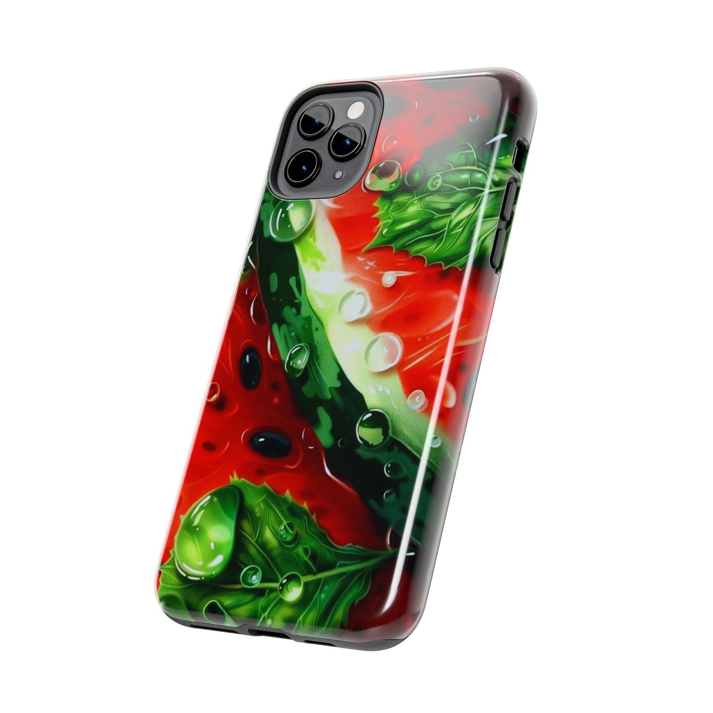 Juicy Watermelon & Mint iPhone Case – Tough Dual - Layer, Vibrant Summer Design - BOGO Cases