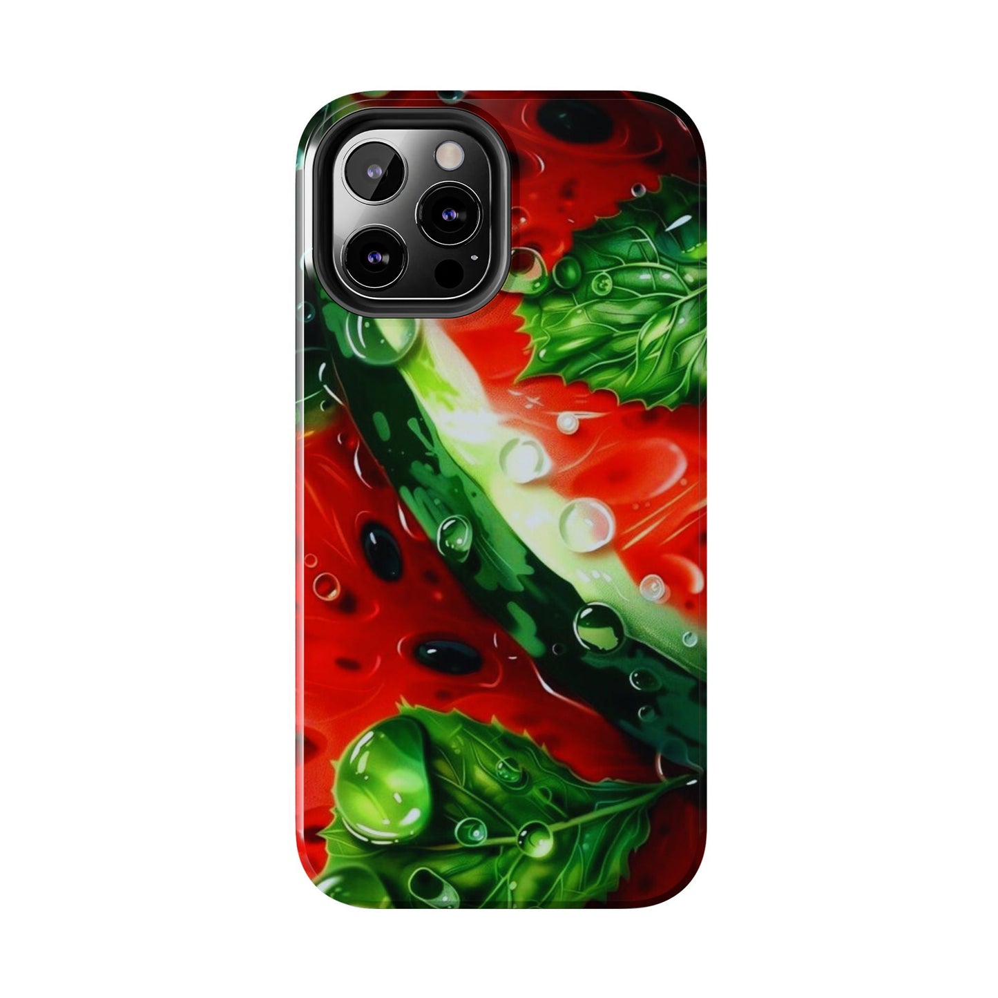 Juicy Watermelon & Mint iPhone Case – Tough Dual - Layer, Vibrant Summer Design - BOGO Cases