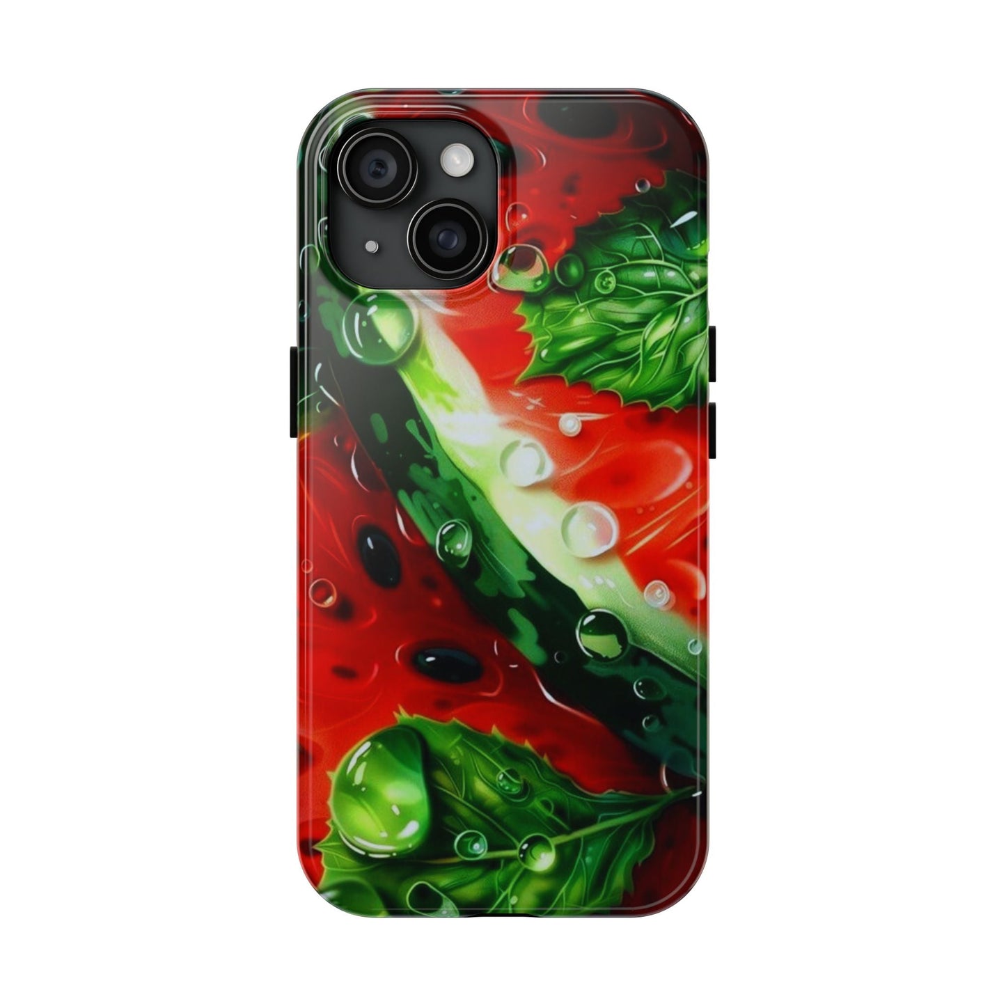Juicy Watermelon & Mint iPhone Case – Tough Dual - Layer, Vibrant Summer Design - BOGO Cases