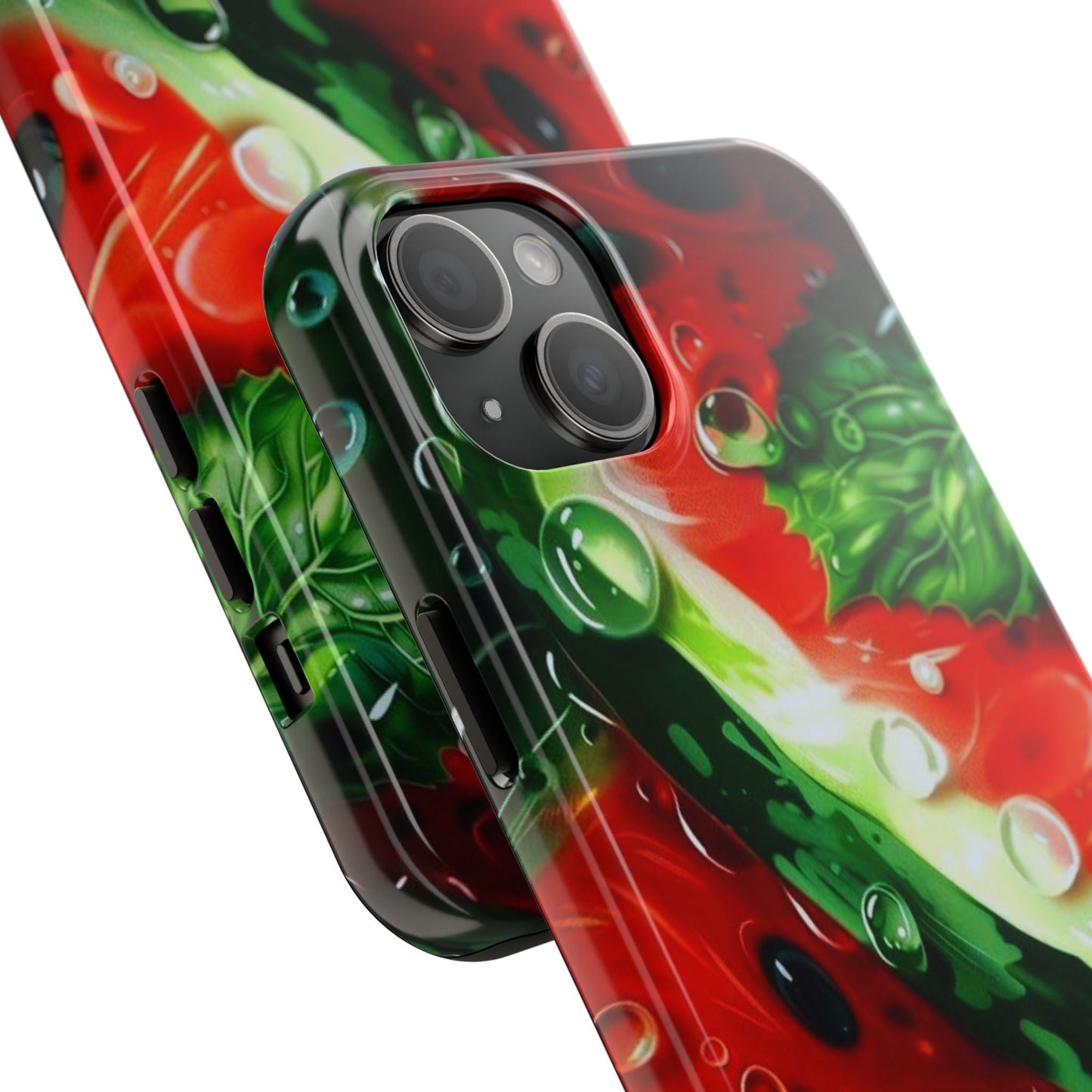 Juicy Watermelon & Mint iPhone Case – Tough Dual - Layer, Vibrant Summer Design - BOGO Cases