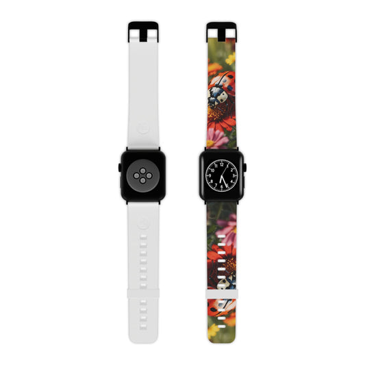 Ladybug on Orange Daisy Apple Watch Band - BOGO Cases