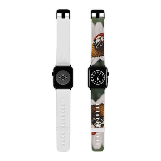 Ladybug on White Daisy Apple Watch Band - BOGO Cases