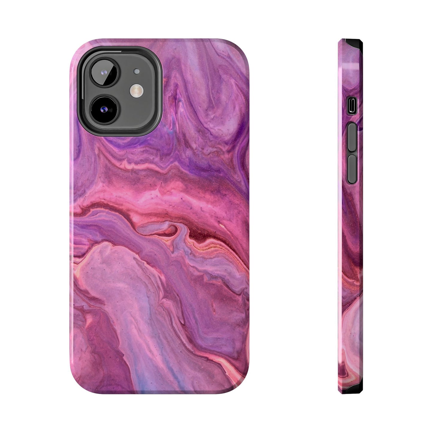 Lavender Dreamscape – iPhone Case with Pink & Purple Marble Swirl - BOGO Cases