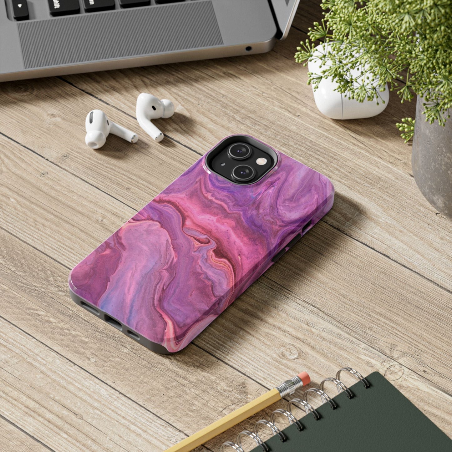 Lavender Dreamscape – iPhone Case with Pink & Purple Marble Swirl - BOGO Cases