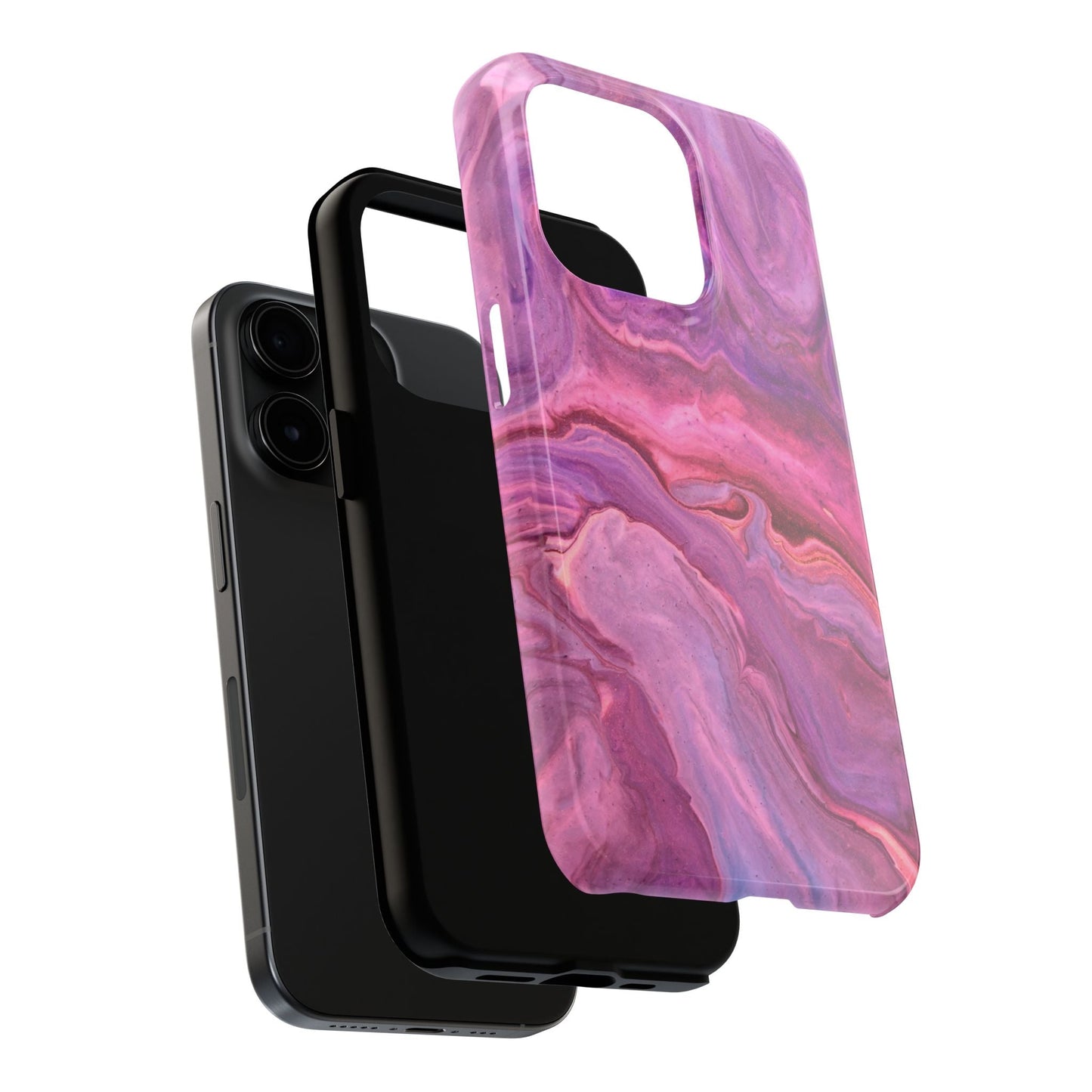 Lavender Dreamscape – iPhone Case with Pink & Purple Marble Swirl - BOGO Cases