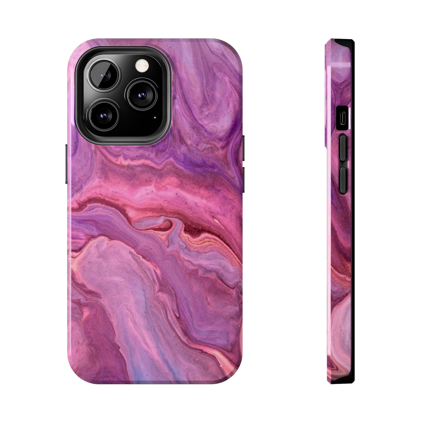 Lavender Dreamscape – iPhone Case with Pink & Purple Marble Swirl - BOGO Cases