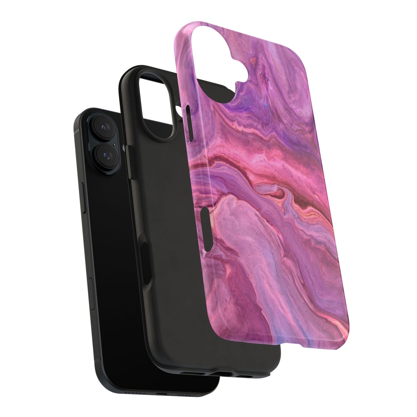 Lavender Dreamscape – iPhone Case with Pink & Purple Marble Swirl - BOGO Cases