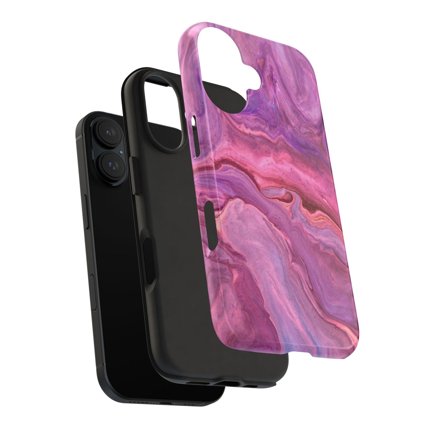 Lavender Dreamscape – iPhone Case with Pink & Purple Marble Swirl - BOGO Cases