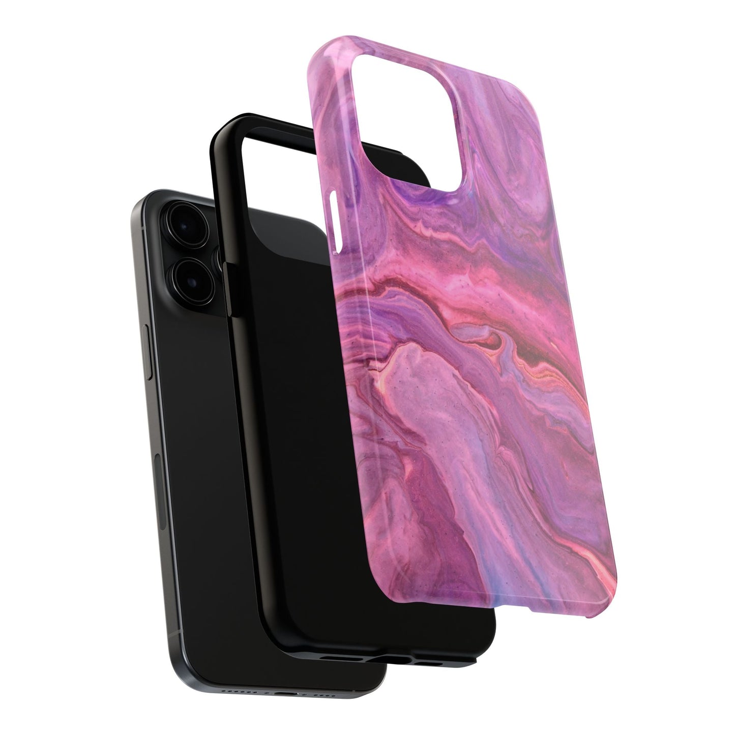 Lavender Dreamscape – iPhone Case with Pink & Purple Marble Swirl - BOGO Cases