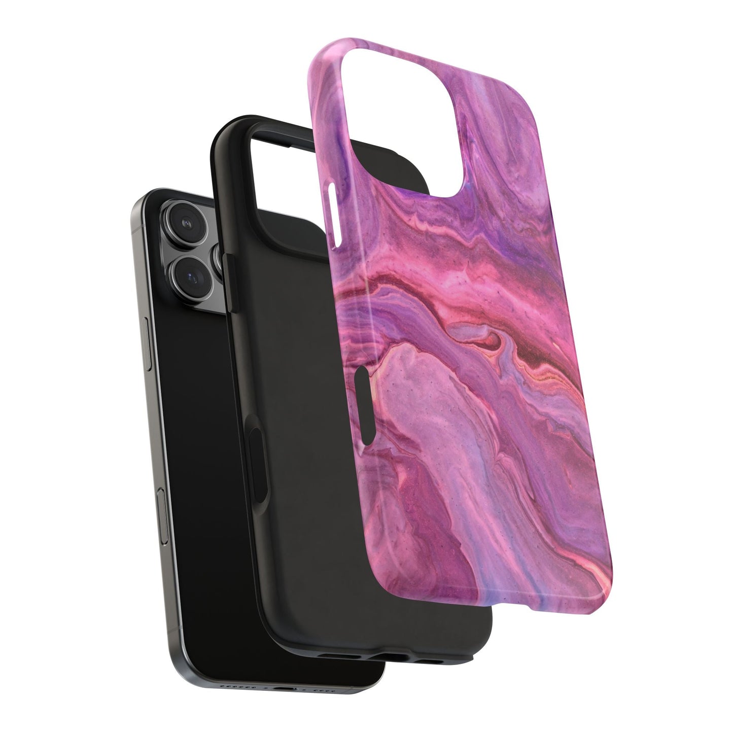 Lavender Dreamscape – iPhone Case with Pink & Purple Marble Swirl - BOGO Cases