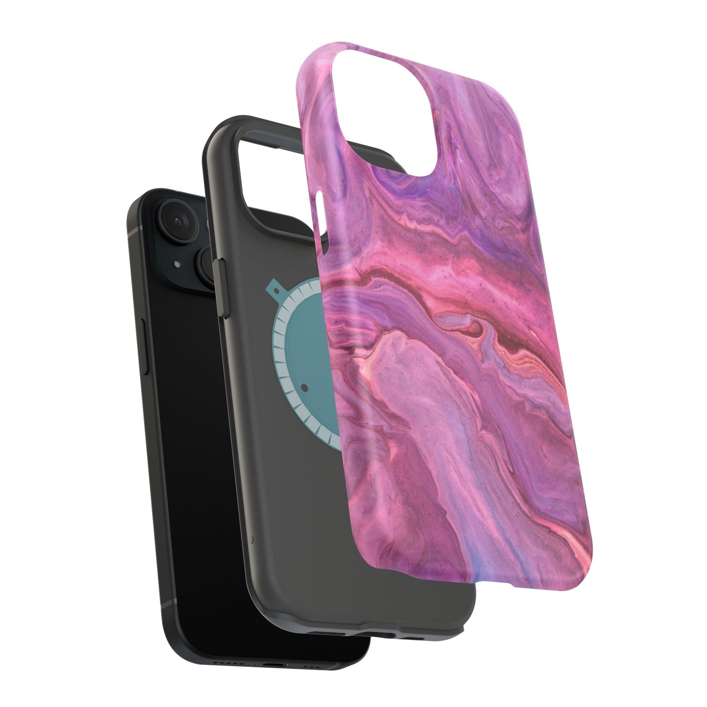 Lavender Dreamscape – MagSafe Case with Abstract Purple & Pink Marble Art - BOGO Cases