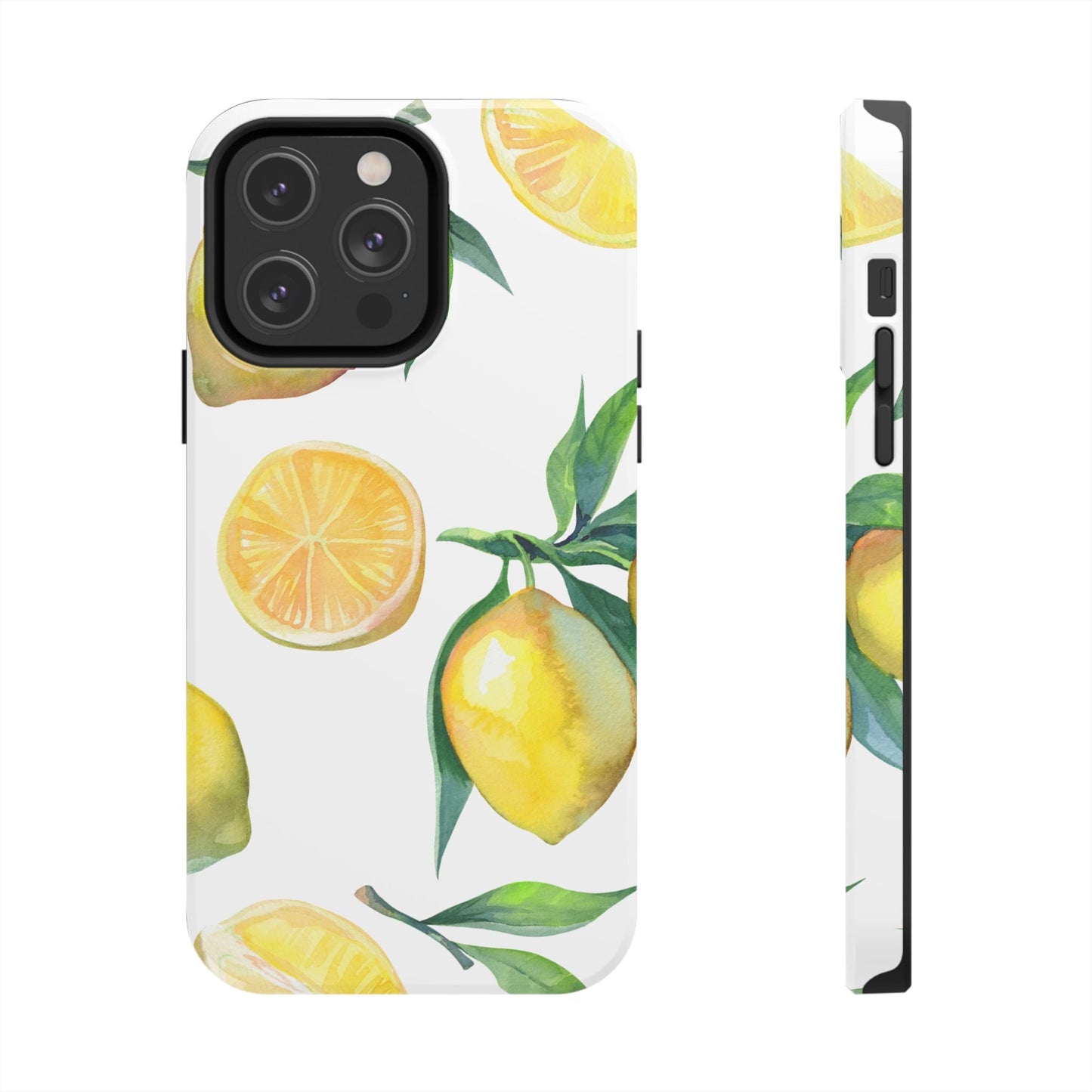 Lemon Grove Watercolor Tough iPhone Case – Fresh Citrus Design, Dual - Layer Protection - BOGO Cases