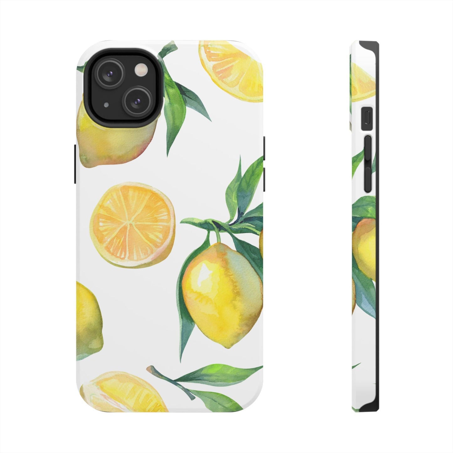 Lemon Grove Watercolor Tough iPhone Case – Fresh Citrus Design, Dual - Layer Protection - BOGO Cases