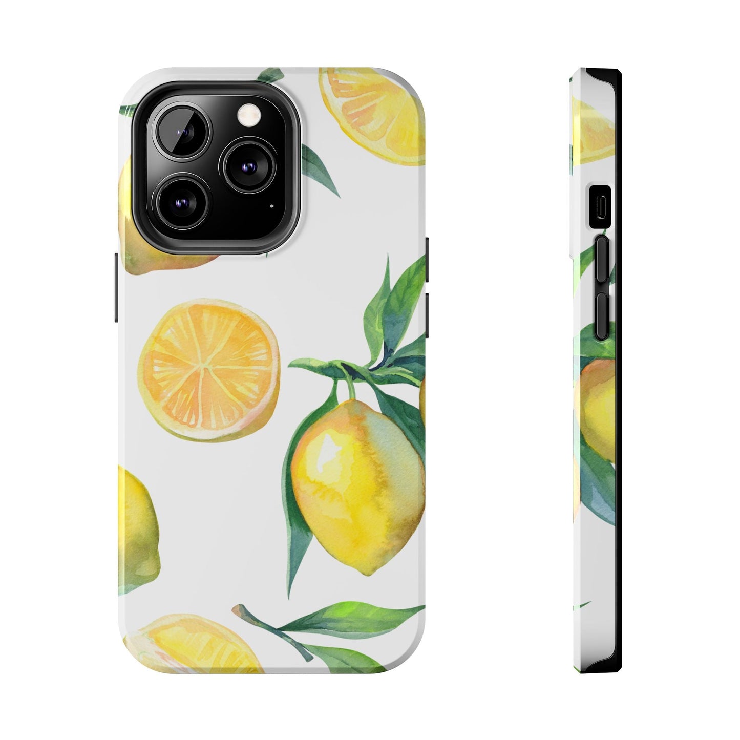 Lemon Grove Watercolor Tough iPhone Case – Fresh Citrus Design, Dual - Layer Protection - BOGO Cases