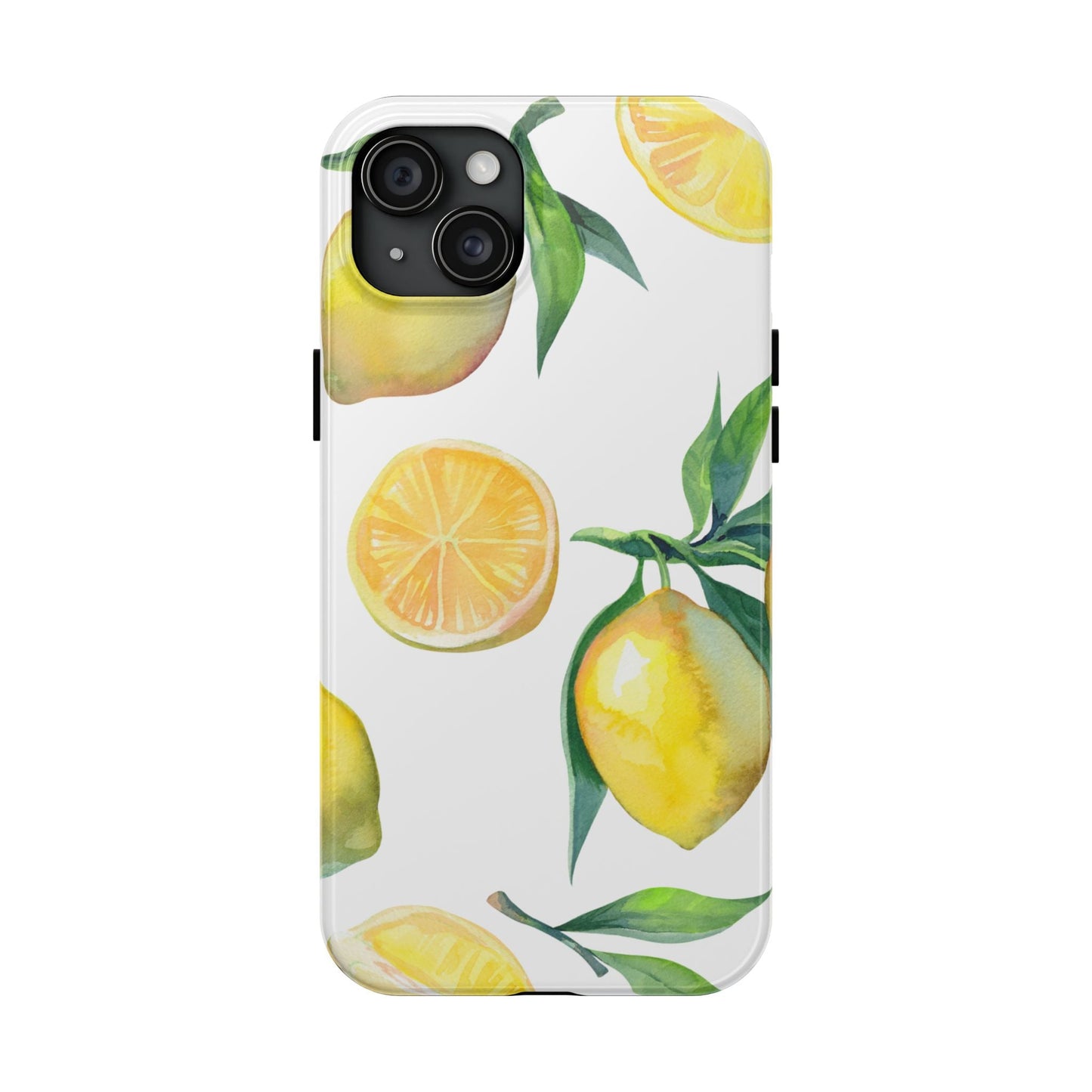 Lemon Grove Watercolor Tough iPhone Case – Fresh Citrus Design, Dual - Layer Protection - BOGO Cases