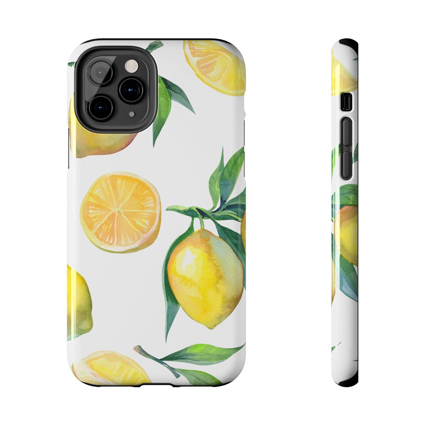 Lemon Grove Watercolor Tough iPhone Case – Fresh Citrus Design, Dual - Layer Protection - BOGO Cases