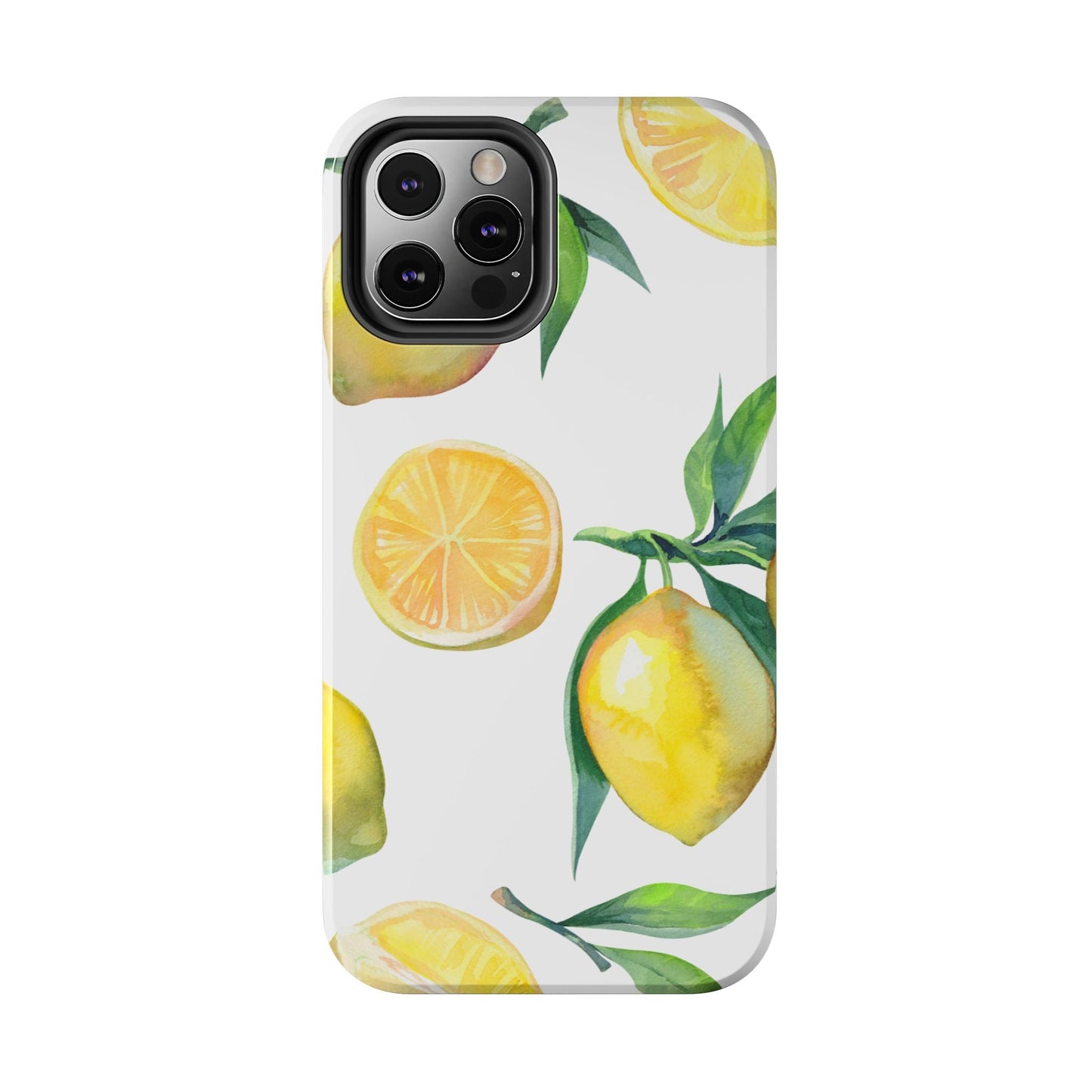Lemon Grove Watercolor Tough iPhone Case – Fresh Citrus Design, Dual - Layer Protection - BOGO Cases