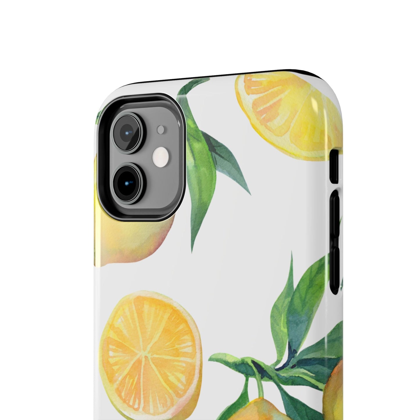 Lemon Grove Watercolor Tough iPhone Case – Fresh Citrus Design, Dual - Layer Protection - BOGO Cases