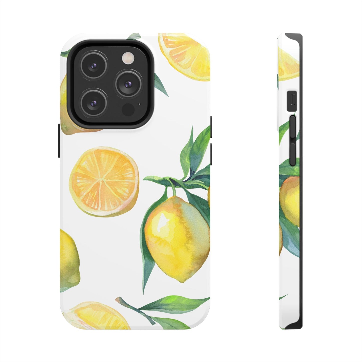 Lemon Grove Watercolor Tough iPhone Case – Fresh Citrus Design, Dual - Layer Protection - BOGO Cases