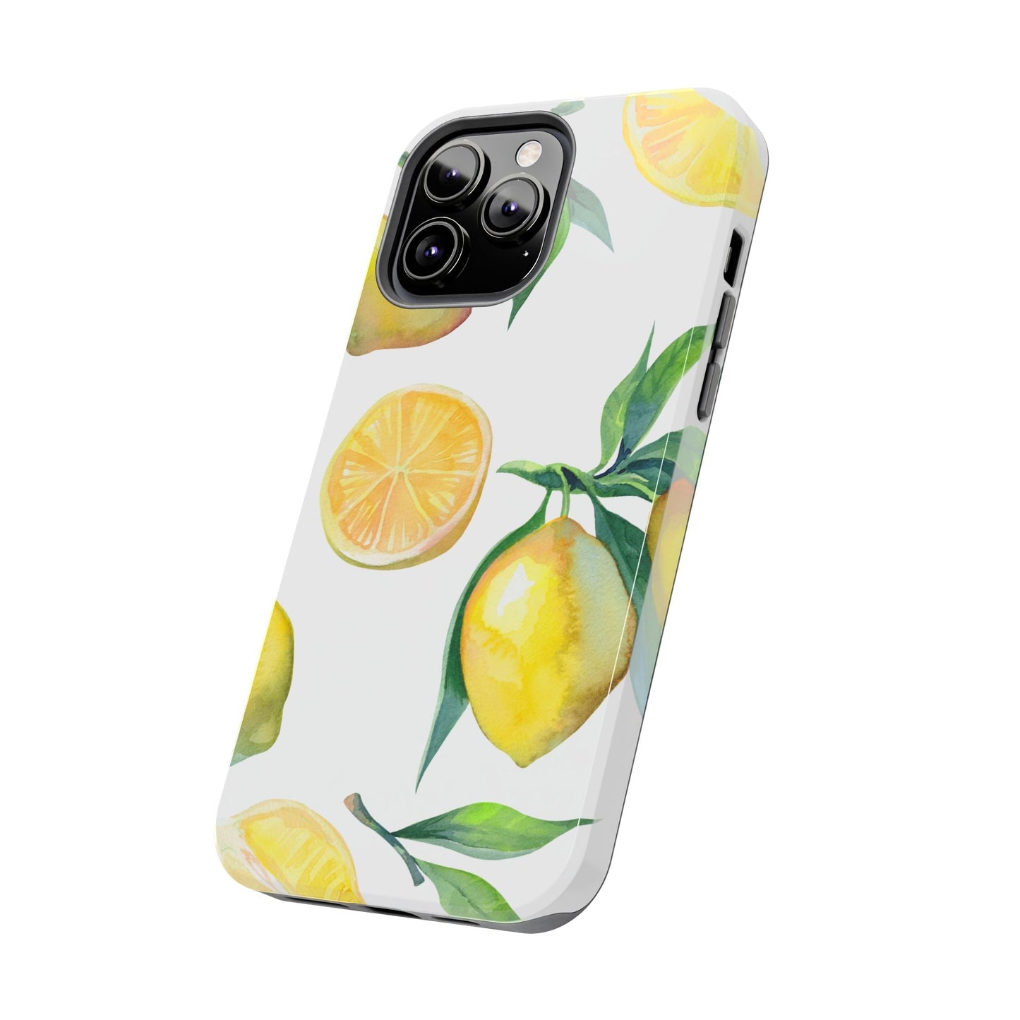 Lemon Grove Watercolor Tough iPhone Case – Fresh Citrus Design, Dual - Layer Protection - BOGO Cases