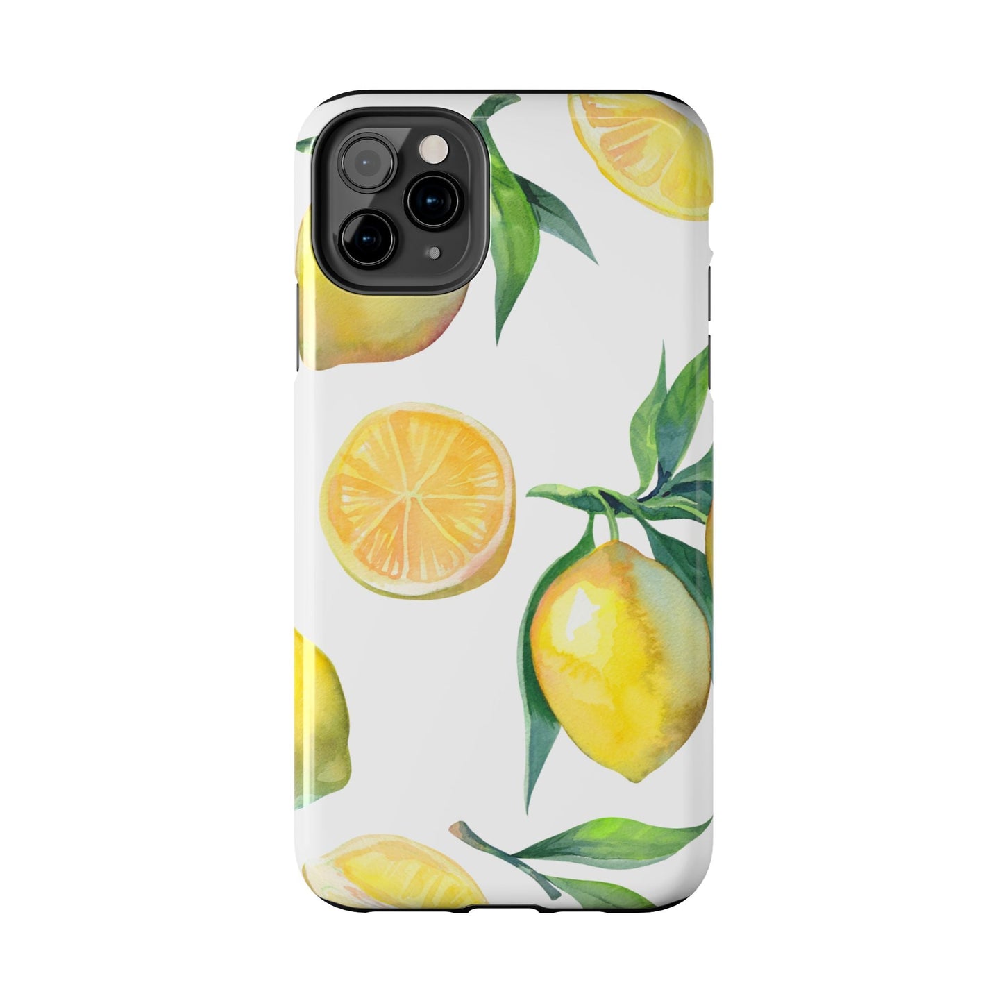 Lemon Grove Watercolor Tough iPhone Case – Fresh Citrus Design, Dual - Layer Protection - BOGO Cases