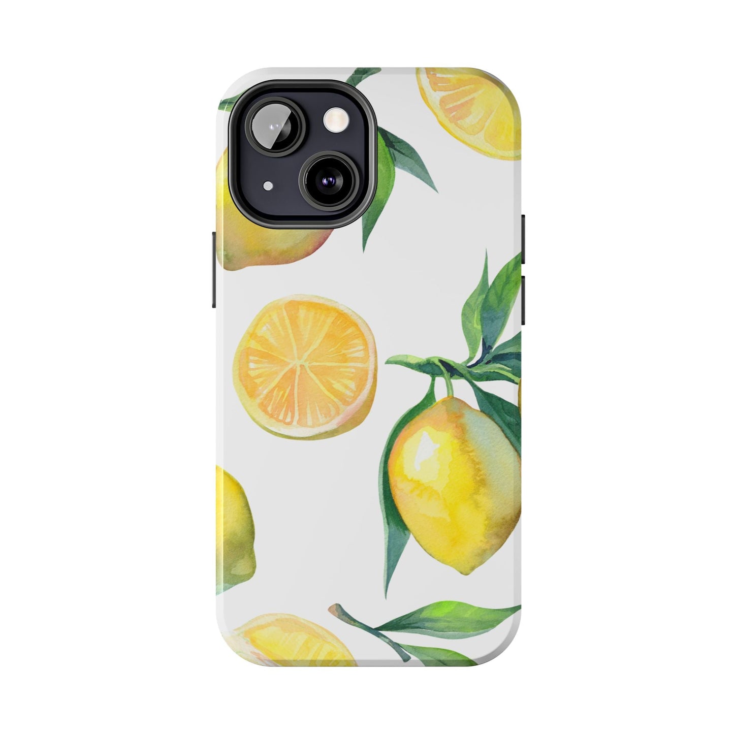 Lemon Grove Watercolor Tough iPhone Case – Fresh Citrus Design, Dual - Layer Protection - BOGO Cases