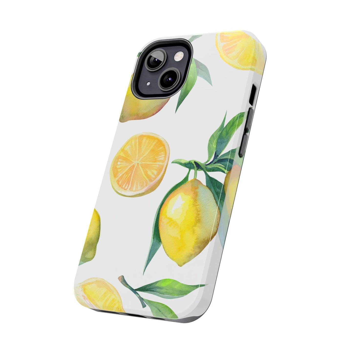 Lemon Grove Watercolor Tough iPhone Case – Fresh Citrus Design, Dual - Layer Protection - BOGO Cases