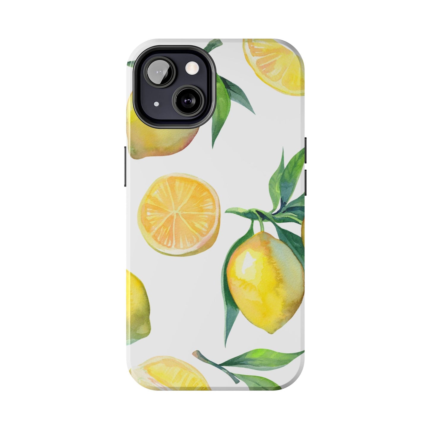 Lemon Grove Watercolor Tough iPhone Case – Fresh Citrus Design, Dual - Layer Protection - BOGO Cases