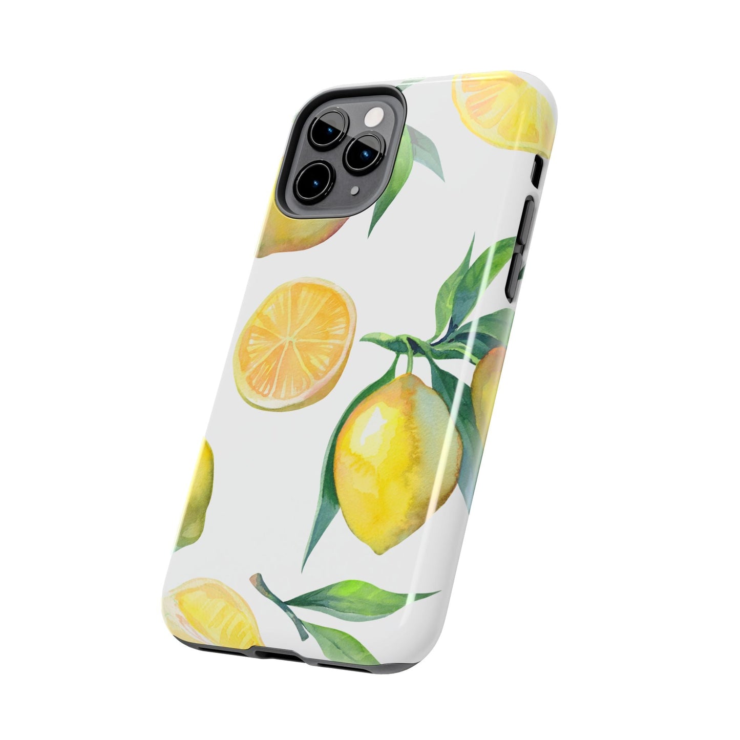 Lemon Grove Watercolor Tough iPhone Case – Fresh Citrus Design, Dual - Layer Protection - BOGO Cases