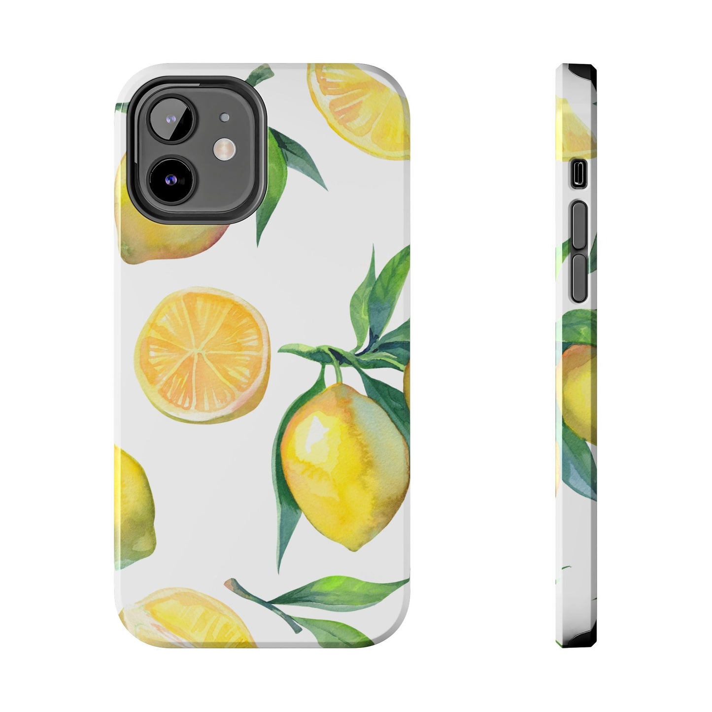 Lemon Grove Watercolor Tough iPhone Case – Fresh Citrus Design, Dual - Layer Protection - BOGO Cases