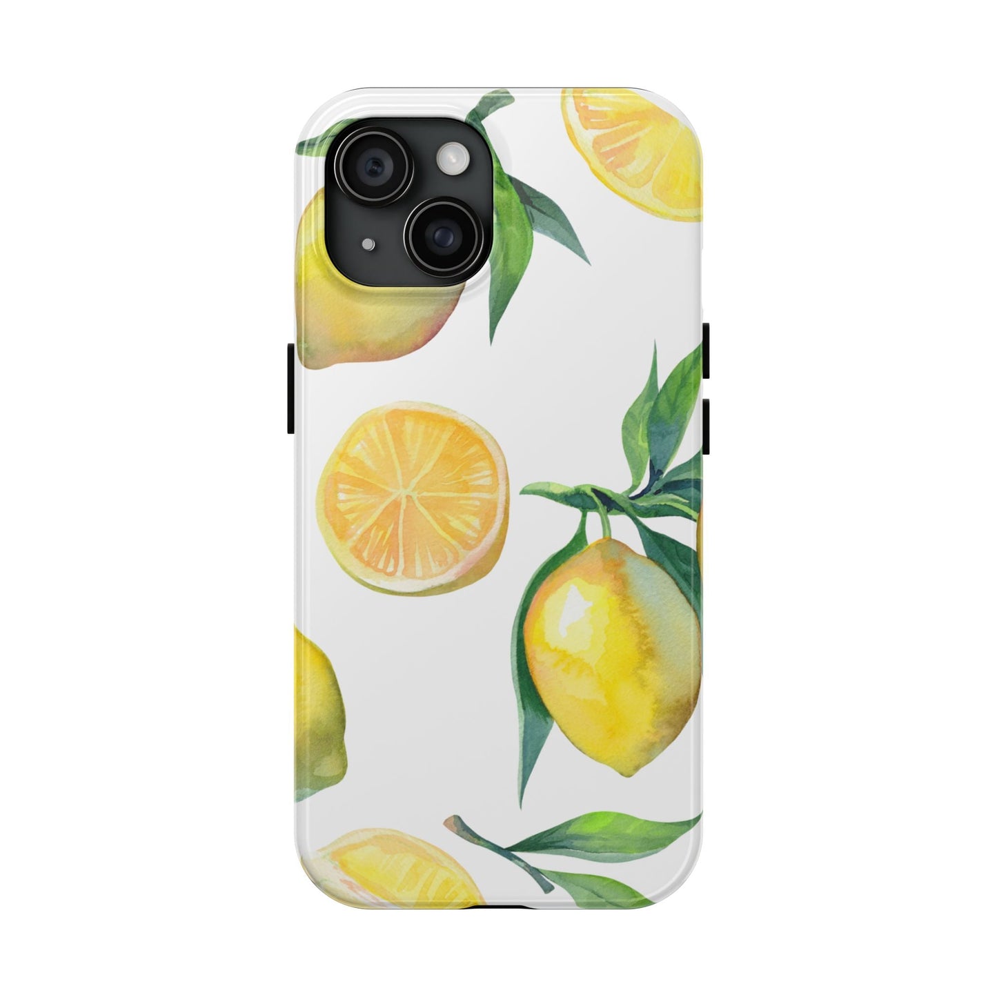 Lemon Grove Watercolor Tough iPhone Case – Fresh Citrus Design, Dual - Layer Protection - BOGO Cases
