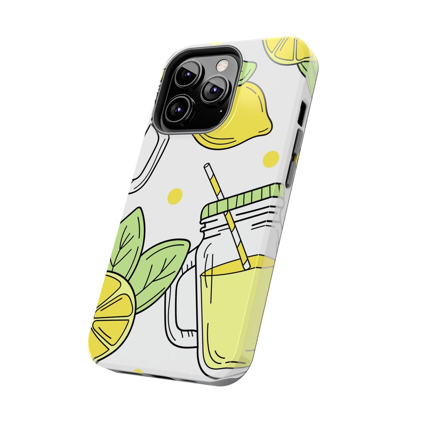 Lemonade Love Tough iPhone Case – Fun Lemon Mason Jar Design, Dual - Layer Protection - BOGO Cases