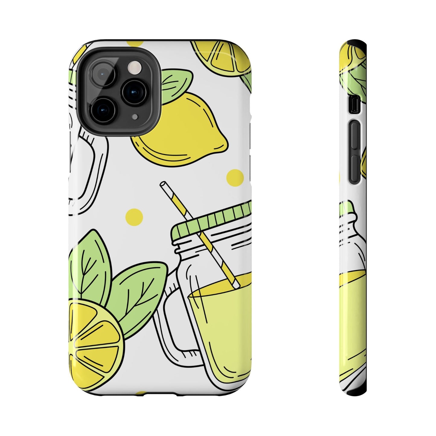 Lemonade Love Tough iPhone Case – Fun Lemon Mason Jar Design, Dual - Layer Protection - BOGO Cases