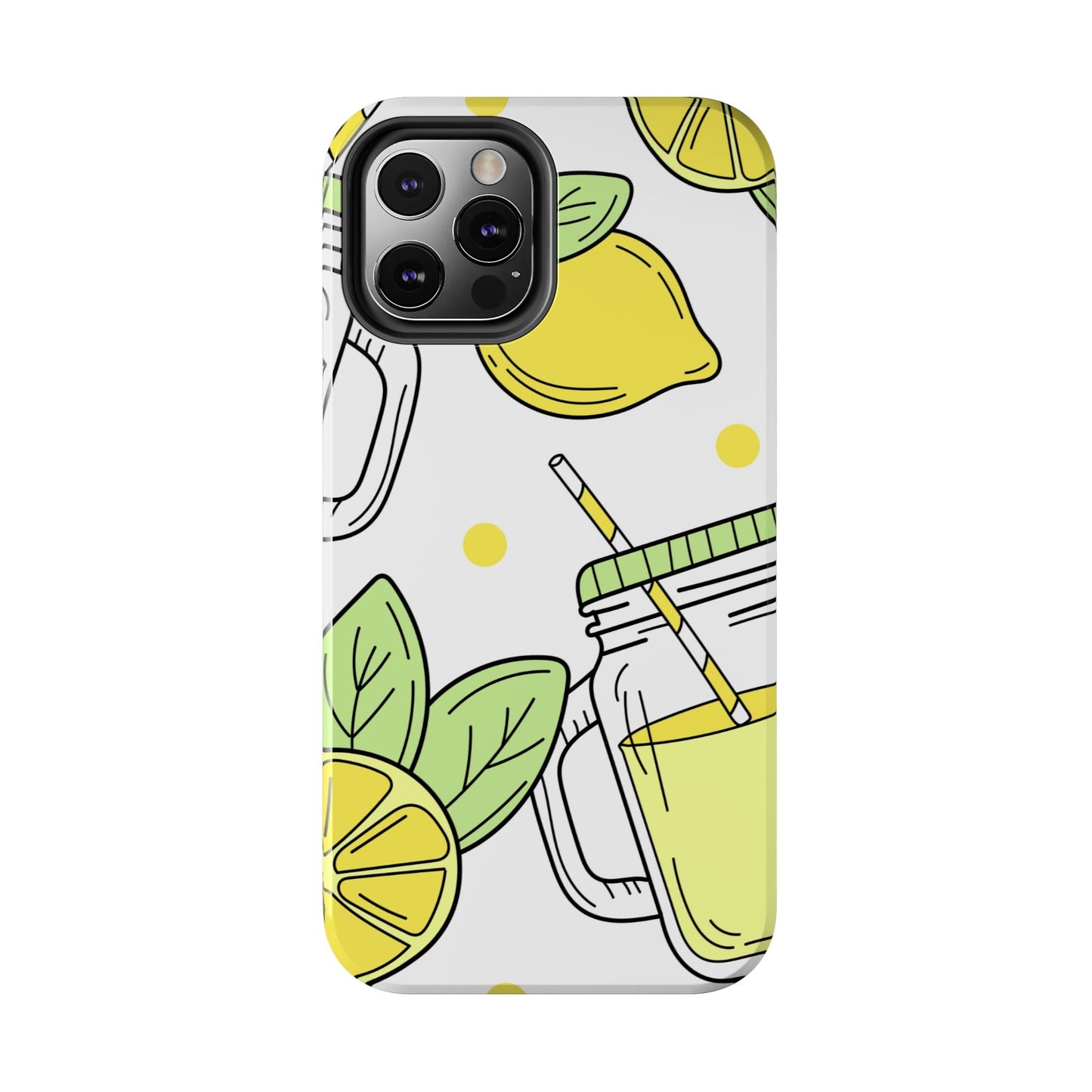 Lemonade Love Tough iPhone Case – Fun Lemon Mason Jar Design, Dual - Layer Protection - BOGO Cases