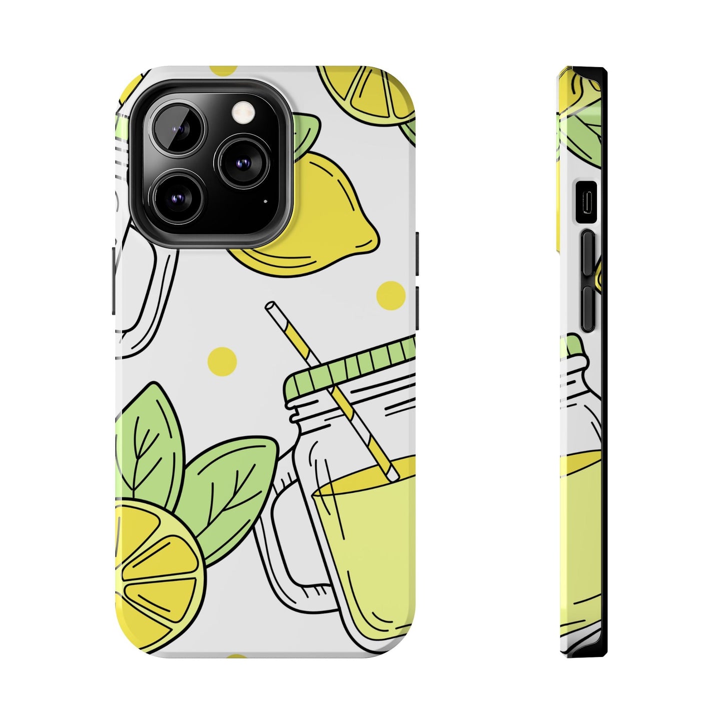 Lemonade Love Tough iPhone Case – Fun Lemon Mason Jar Design, Dual - Layer Protection - BOGO Cases